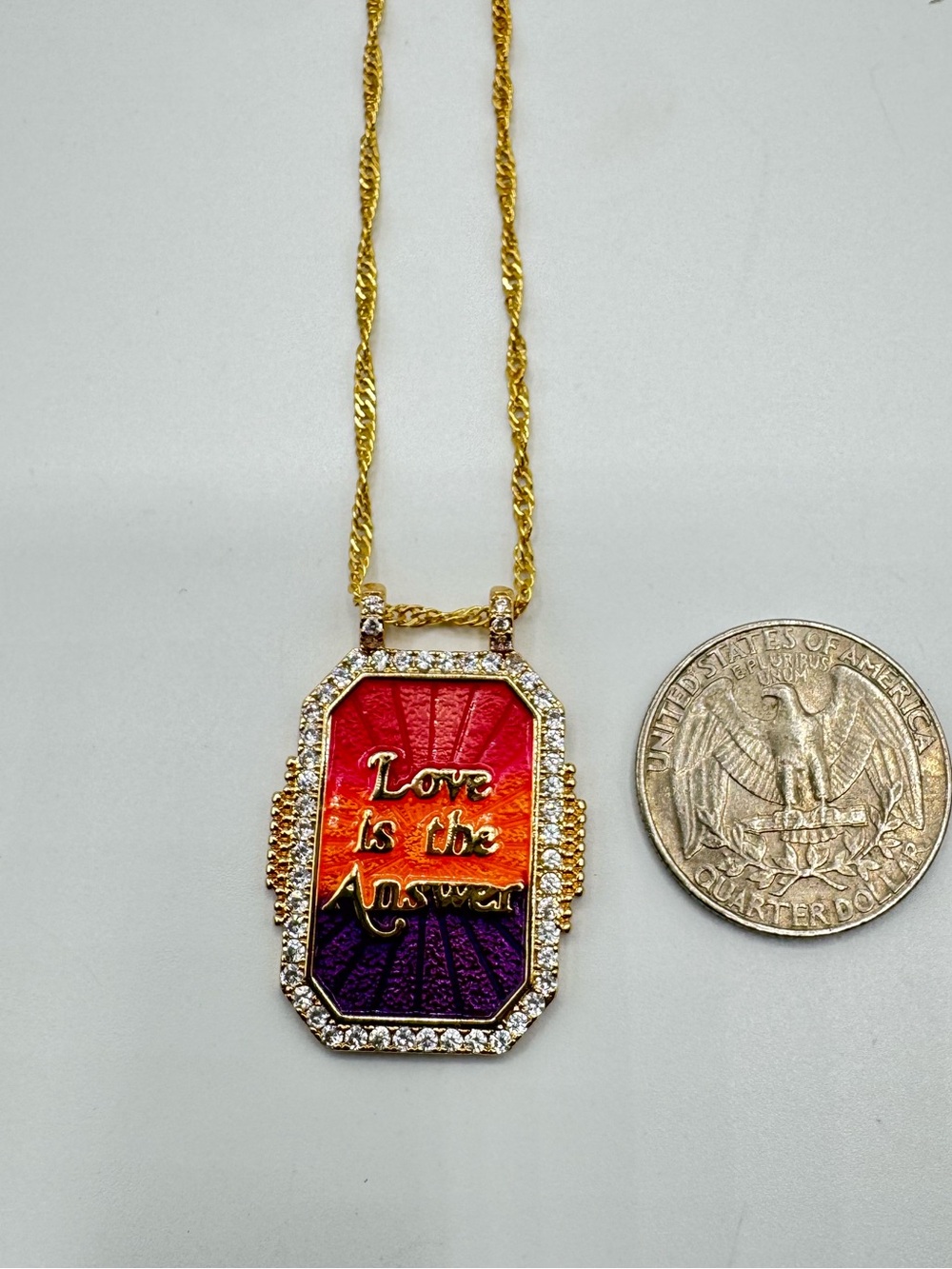 18k “Love is the Answer” Pendant - Picture 4 of 9